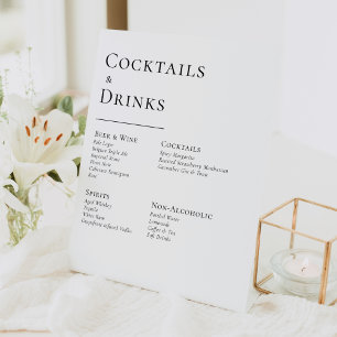 Expositor En L Boda sencillo y moderno Rótulo bar bebidas
