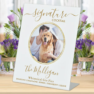 Expositor En L Boda Signature Cocktail Gold Personalizado Mascota