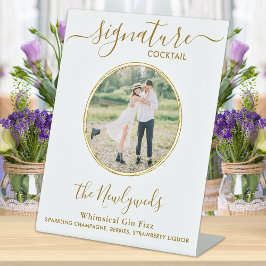 Expositor En L Boda Signature Cocktail Gold Personalizado Photo B