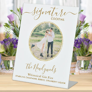 Expositor En L Boda Signature Cocktail Gold Personalizado Photo B