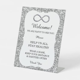 Expositor En L Boda Silver Purpurina Silver Infinity Seguridad
