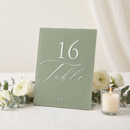 Expositor En L Boda Simple Moderna Verde Salvia y Blanco