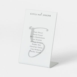 Expositor En L Boda simple Número de tabla 5 Rótulo peatonal