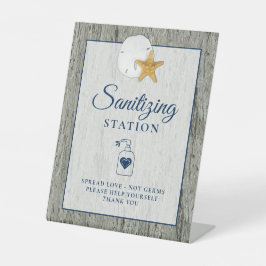 Expositor En L Boda Starfish de Sanitization Station Sand Dollar