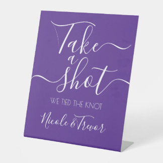 Expositor En L Boda Tomar un Tiro Personalizable Morado