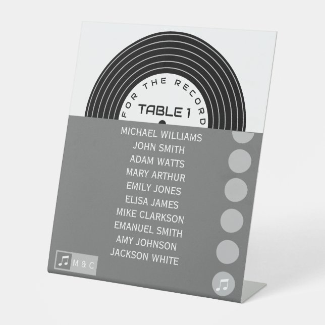 Expositor En L Boda único de grabación de vinilo de música retro (Anverso)