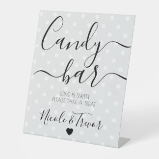 Expositor En L Bodas Caramelo Personalizable Gris Lunares Retro