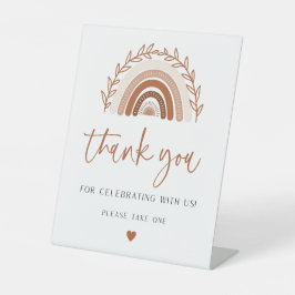 Expositor En L Boho Arcoiris Gracias Rótulo por Baby Shower