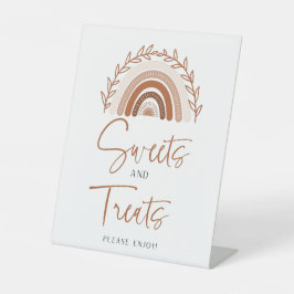 Expositor En L Boho Arcoiris Sweets y Trata Rótulo Baby Shower