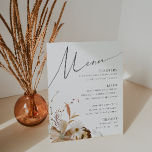 Expositor En L Boho Autumn Wildflower   Menú Boda