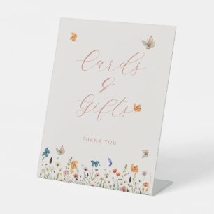 Expositor En L Boho Butterfly Floral Bridal Shower Tarjetas y Reg