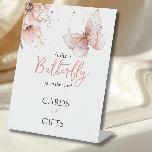 Expositor En L Boho Butterfly Floral Girl Baby Shower Favor (Subido por el creador)