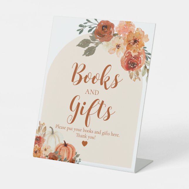 Expositor En L Boho cae un pequeño calabaza libros y regalos de o (Anverso)