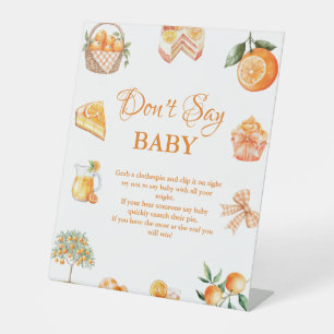 Expositor En L Boho Citrus Naranja no dice bebé seña de ducha