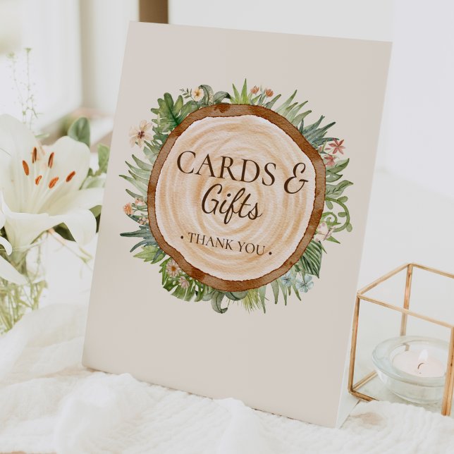 Expositor En L Boho Dinosaur Beige Baby Shower Cards and Gifts (Subido por el creador)