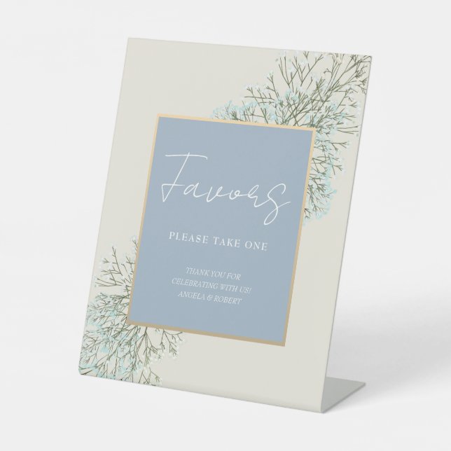 Expositor En L Boho Dusty Blue Wedding Favores (Anverso)