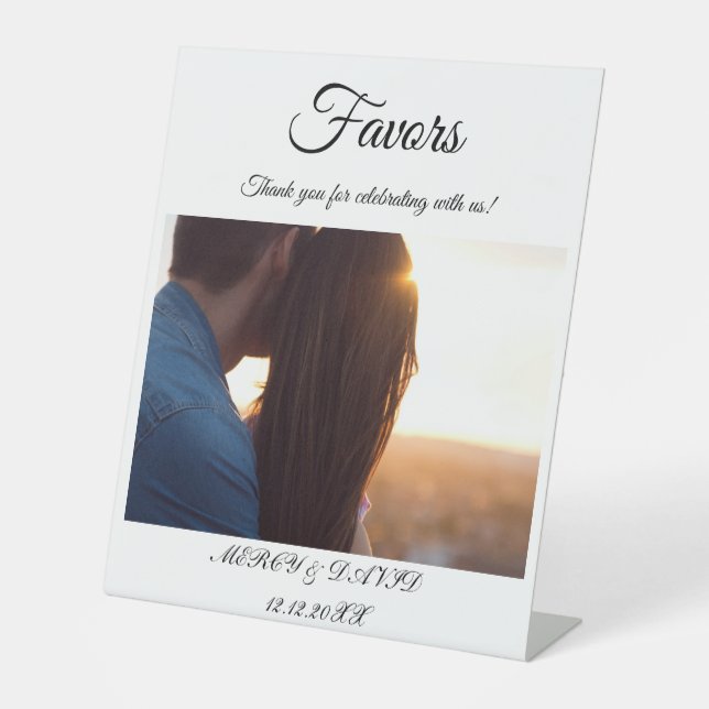 Expositor En L Boho Favor Photo Pedestal Sign (Anverso)