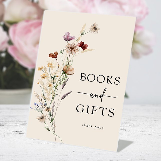 Expositor En L Boho Floral Baby Shower (Boho Floral Baby Shower Books & Gifts Pedestal Sign by Painted Paperie
)