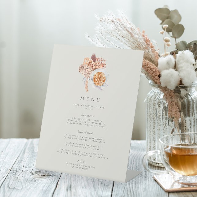 Expositor En L Boho Floral Coffee Tema Bridal Shower Menú Brunch (Subido por el creador)