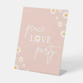 Expositor En L Boho Floral Daisy Groovy Birthday Peace Love Fiest