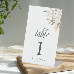 Expositor En L Boho Greenery Pampa Grass Boda Tabla Pedestal S