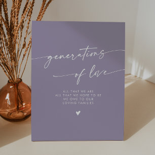 Expositor En L Boho Lavender Purple Generations of Love Boda