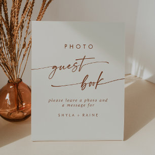 Expositor En L Boho Moda Bohemian Cream Photo Guest Book Boda