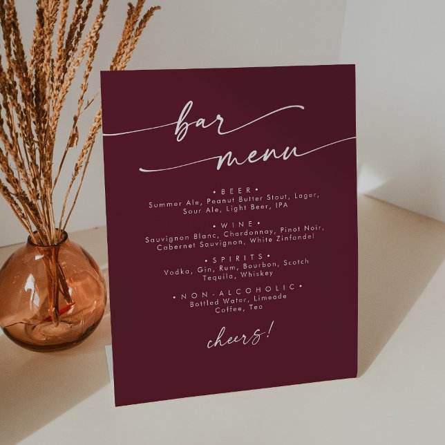 Expositor En L Boho Moda Burgundy Red Boda Bar (Subido por el creador)