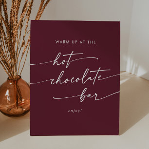 Expositor En L Boho Moda Burgundy Red Hot Chocolate Bar