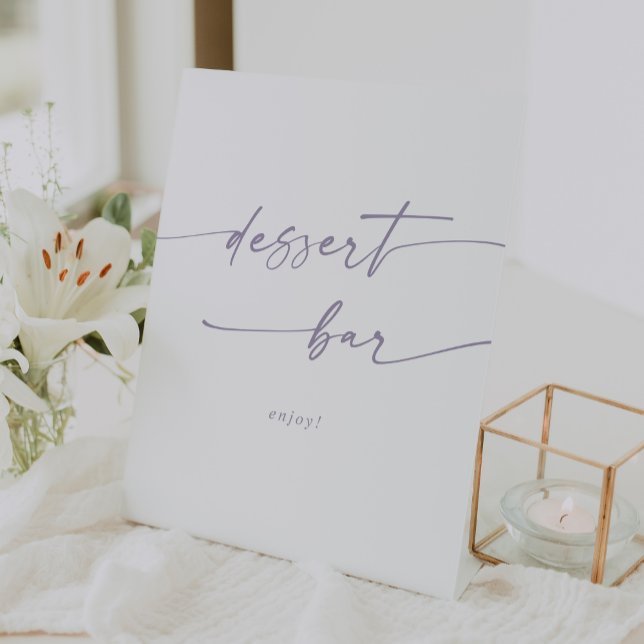 Expositor En L Boho Moda Dusty Purple Desserbar Boda (Boho Chic Dusty Purple Dessert Bar Wedding Pedestal Sign)