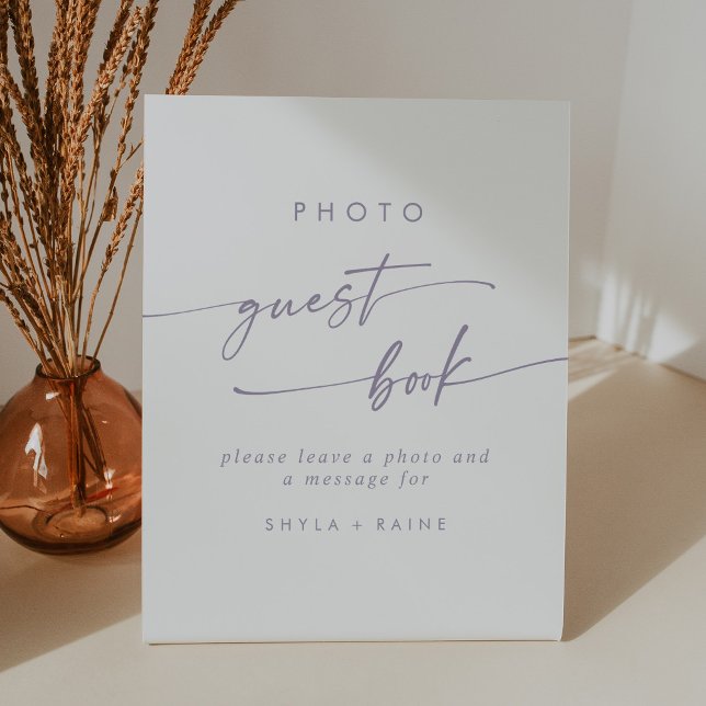 Expositor En L Boho Moda Dusty Purple Photo Guest Book Boda (Subido por el creador)