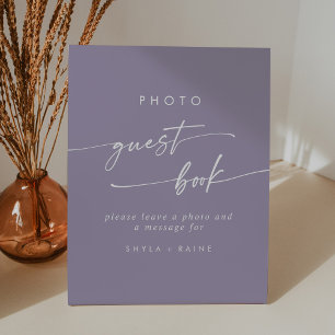 Expositor En L Boho Moda Lavender Purple Photo Guest Book Boda