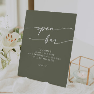 Expositor En L Boho Moda Olive Green Open Bar Boda