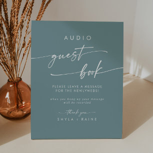 Expositor En L Boho Moda Seafoam Verde azulado Audio Guestbook Bo