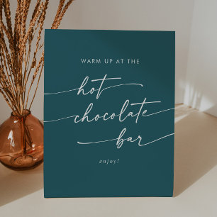 Expositor En L Boho Moda Verde azulado Blue Hot Chocolate Bar