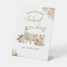 Expositor En L Boho Modern Heart Font Baby Shower Adivinar juego