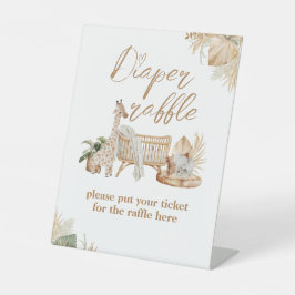 Expositor En L Boho Modern Heart Font Baby Shower Diaper