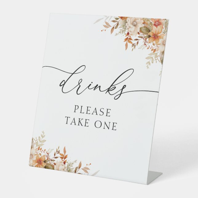 Expositor En L boho otoño otoño florals bebes signo (Anverso)