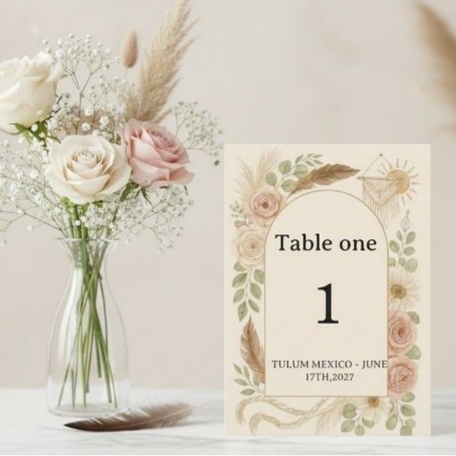 Expositor En L Boho Pampas Grass Arch Table Number Pedestal Sign  (Subido por el creador)