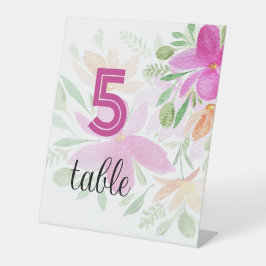Expositor En L Boho Pink Floral Watercolor Moderno