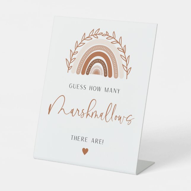 Expositor En L Boho Rainbow adivina cuántos mariscos juegan (Anverso)