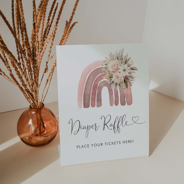 Expositor En L Boho Rainbow Baby Shower Diaper Raffle (Subido por el creador)