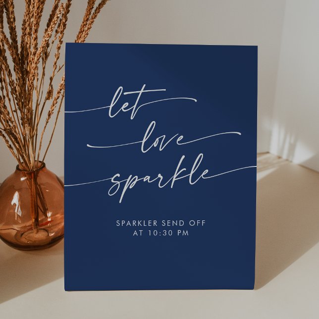 Expositor En L Boho Royal Blue Sparkler despide a Boda (Boho Royal Blue Sparkler Send Off Wedding Pedestal Sign)
