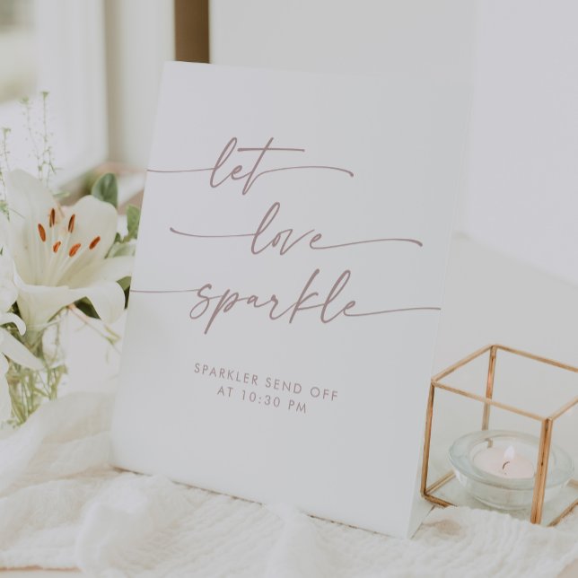 Expositor En L Boho Rubor Pink Sparkler despide al Boda (Boho Blush Pink Sparkler Send Off Wedding Pedestal Sign)