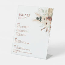 Boho Rústico Boda Floral Bebe Bar Rótulo MAEVE