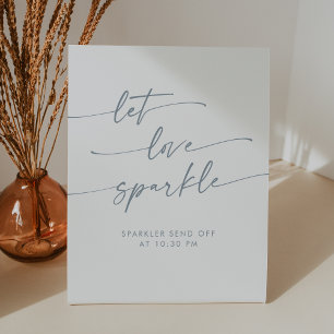 Expositor En L Boho Slate Blue Sparkler Despedir Boda