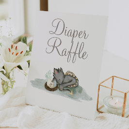 Expositor En L Boho Storybook Dragon Baby Shower Diaper Raffle