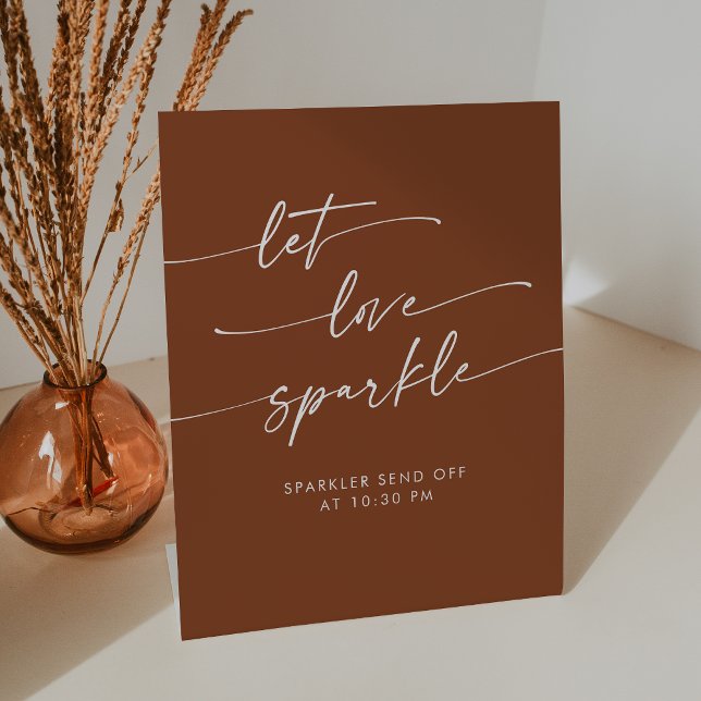 Expositor En L Boho Terracotta Sparkler Despide Boda (Boho Terracotta Sparkler Send Off Wedding Pedestal Sign)