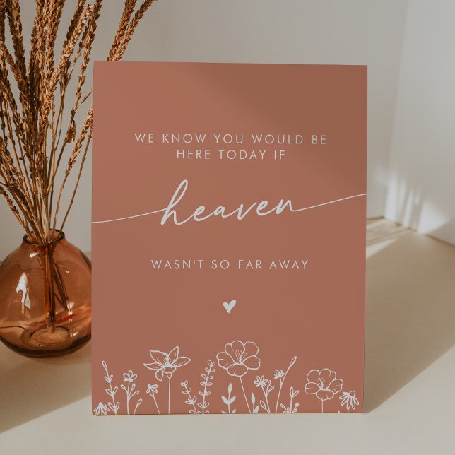 Expositor En L Boho Terracotta Wildflower Heaven Wedding Memorial (Subido por el creador)