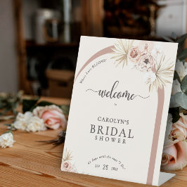 Expositor En L Boho Watercolor Floral Arch Bridal Shower Welcome